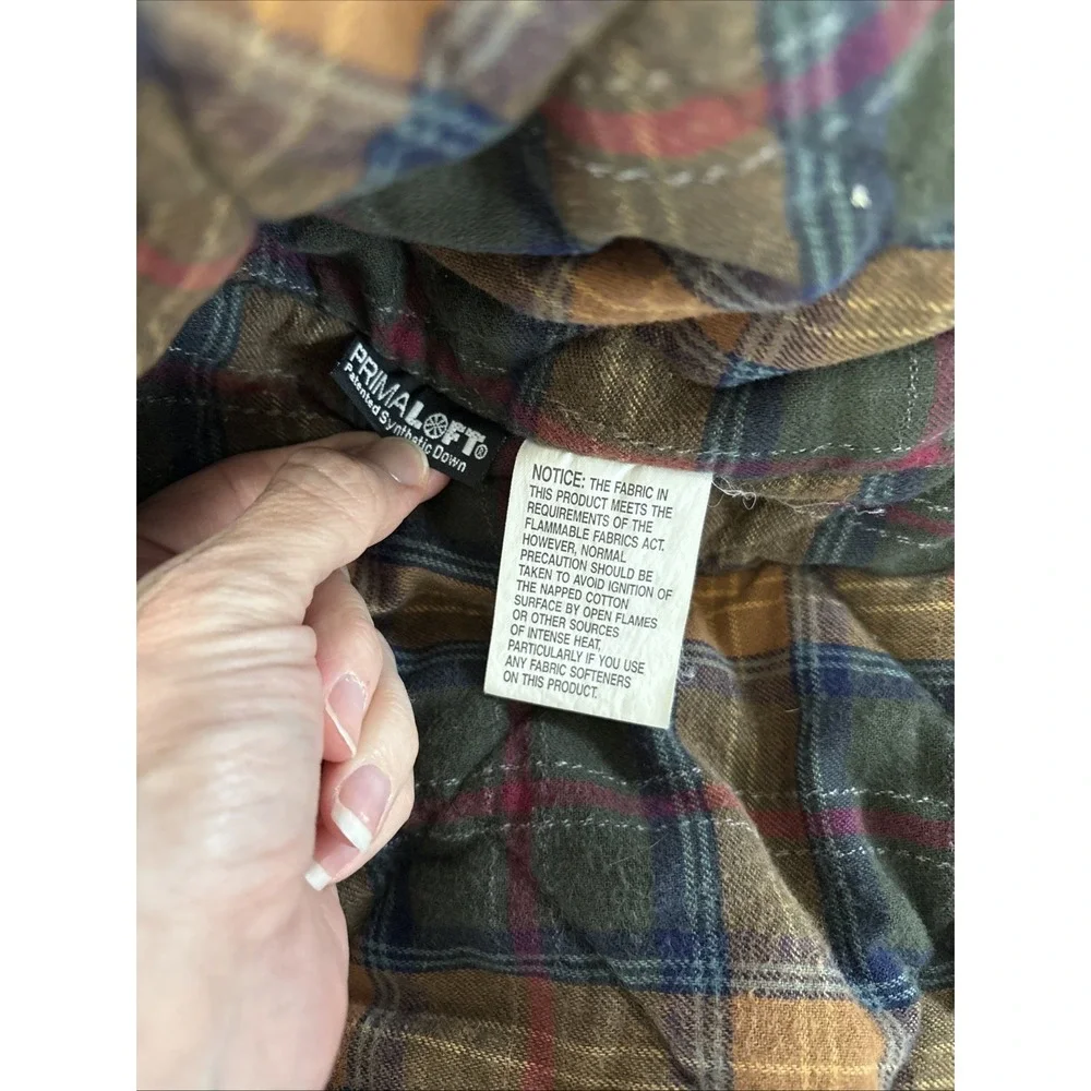 LL BEAN Canvas Chore‎ Jacket Men's Large TALL Primaloft Lined Barn Coat Brown